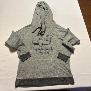 Gray Hoodie with Whale Graphic